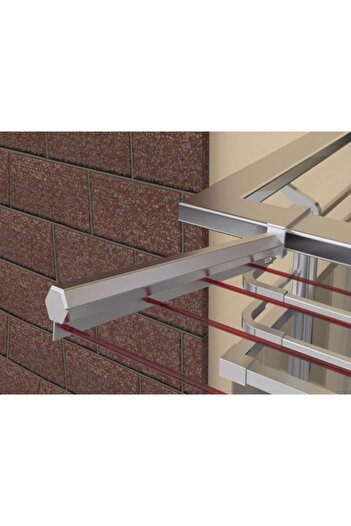 Ersa Balcony Clothes Drying Rack Square Handrail 80x30 Metalic Silver Color