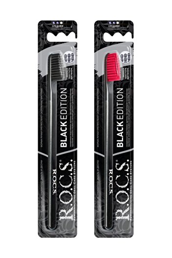 R.O.C.S. فرشاة أسنان آر.وك.إس روكس بلاك إديشن (2 قطعة)