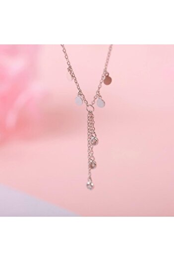 BERCHINE Pullu Tasarımchoker Beyaz Renk 925 Ayar Gümüş Kolye