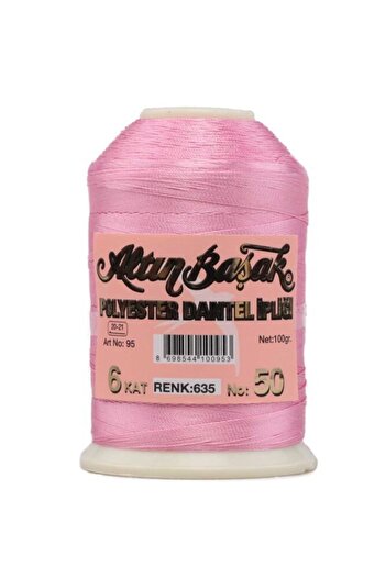 Altınbaşak Gold Spike Polyester Lace Thread 6 στρώσεις 100 Gr Pink Number 50 Χρώμα: 635 (1 τεμ.)
