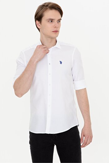 U.S. Polo Assn. Ανδρικό λευκό πουκάμισο
