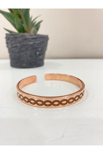 KAVELE Pure Copper Bracelet Single Chain - Suitable for All Wrists - Snap-on - Unisex-