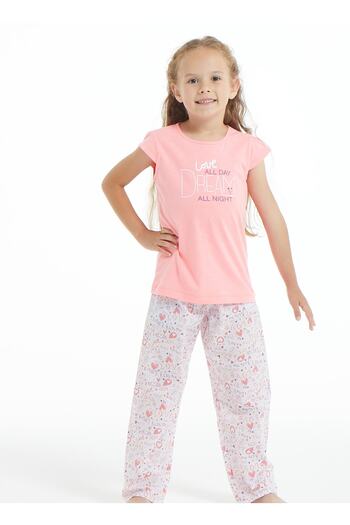 Blackspade 50814 Neon Pink Cotton Short Sleeve Girl's Pajama Set