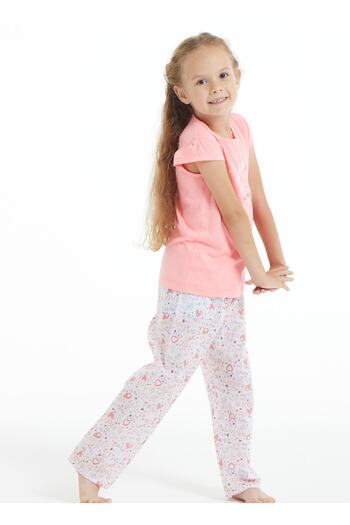 Blackspade 50814 Neon Pink Cotton Short Sleeve Girl's Pajama Set
