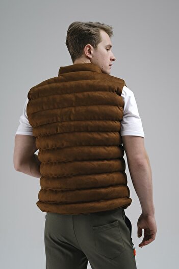 Oksit Tobia Slim Fit Cepli Dolum Süet Erkek Yelek