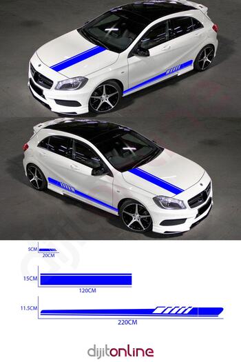 Dijitonline Autocolant Sport Auto 5 Piese - Autocolant Auto - Autocolant Auto 15x2,5 - 15x120 - 11,5x220 Cm