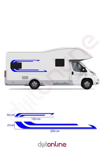 Dijitonline Autocolant Caravană Autocolant Auto 250x21 Cm 120x10 Cm