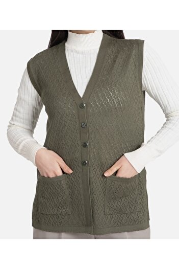 ece bayan giyim Mercerized Khaki Mother Vest