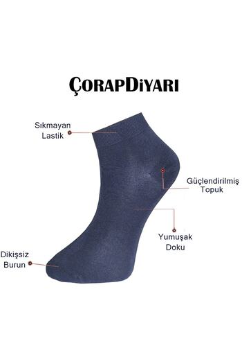 Çorapdiyari Комплект от 8 безшевни мъжки спортни чорапи с боти до глезена, черно-тъмносиньо