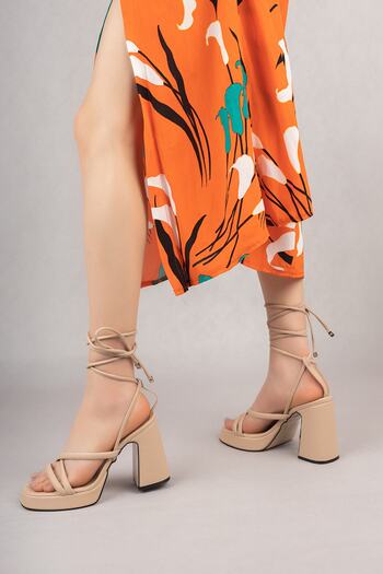 Freemax Women's High Classic 10 cm Heeled Platform Shoes Byc.2022.1005 Tan
