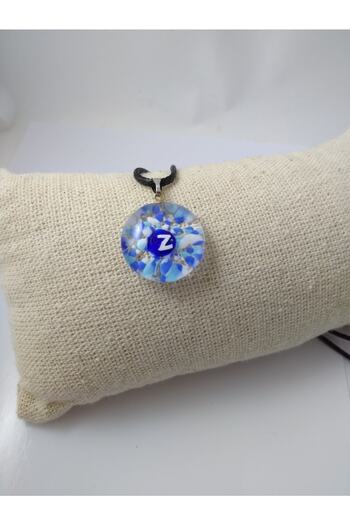 BalıkHediyelik Cam Harf Kolye Handmade El Yapımı Murano z Harfi Modeli