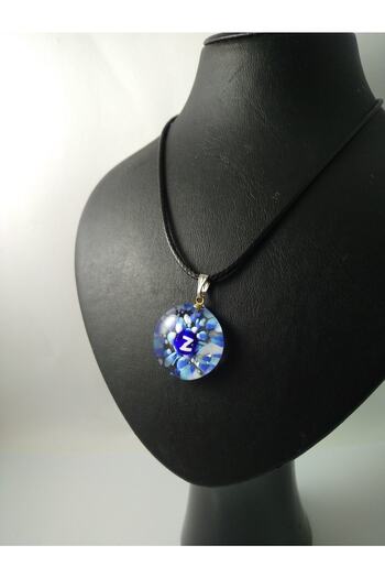 BalıkHediyelik Cam Harf Kolye Handmade El Yapımı Murano z Harfi Modeli