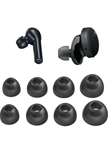 TaoTronics Universal Earbuds Headphone Siikon Black Replacement Earbud Set 4 Pairs 4 Sizes 8 Pieces Earbud Tips