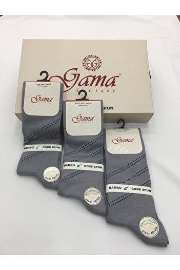 Gama Çorap 3 Pieces Bamboo 100% Natural Nylon-Free Patterned Thin Summer Men's Socks