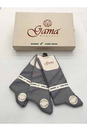 Gama Çorap 3 Pieces Bamboo 100% Natural Nylon-Free Patterned Thin Summer Men's Socks