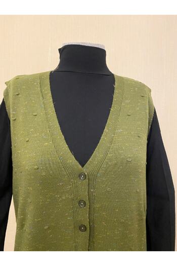 TEK Knitwear Mother Vest / Khaki Green