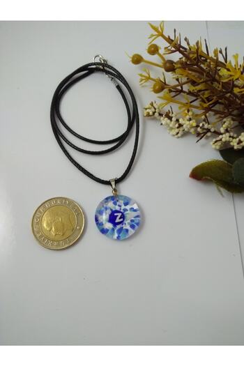 BalıkHediyelik Cam Harf Kolye Handmade El Yapımı Murano z Harfi Modeli