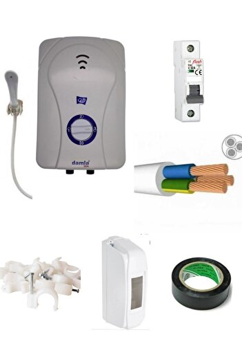 Damla Ideal Elektrıklı Şohben 10 Mt Kablolu Tam Takım Set