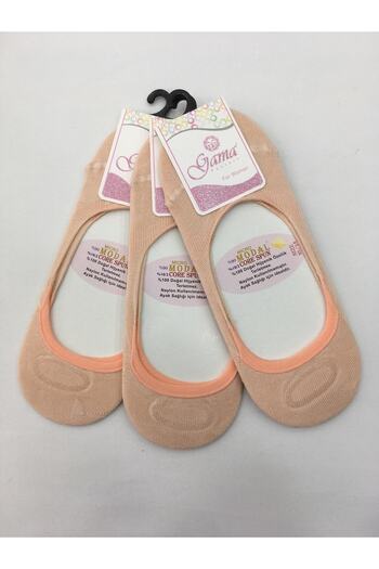 Gama Çorap 3 Pieces Micro Modal 100% Natural Nylon Free Solid Colored Silicone Thin Summer Women's Ballerinas
