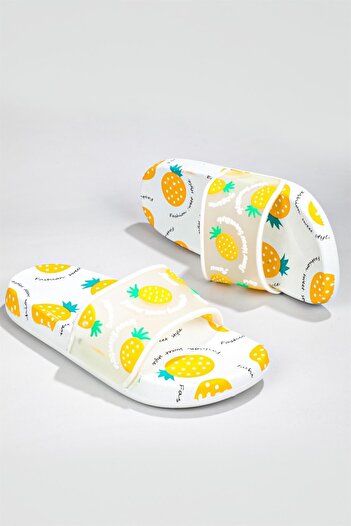 CARLA BELLA Gezer Fruity Αντιολισθητική Σόλα Παραλία Παντόφλες Πισίνας Ανανάς Unisex Παντόφλες Φρουτώδεις