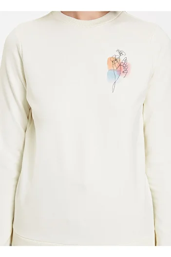 WESTMARK LONDON Women's Ecru Watercolour Hand Sweatshirt