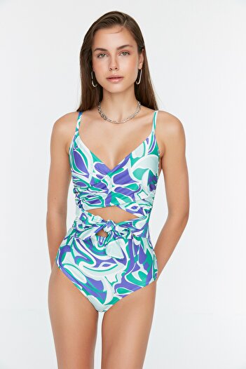 Trendyol Collection Purple Double Breasted Regular Swimsuit TBESS20MA0031