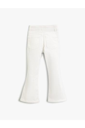 Koton Detailní rozpark s vysokým pasem Spaghetti Jeans Bavlna