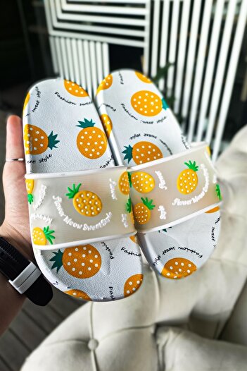 CARLA BELLA Gezer Fruity Αντιολισθητική Σόλα Παραλία Παντόφλες Πισίνας Ανανάς Unisex Παντόφλες Φρουτώδεις