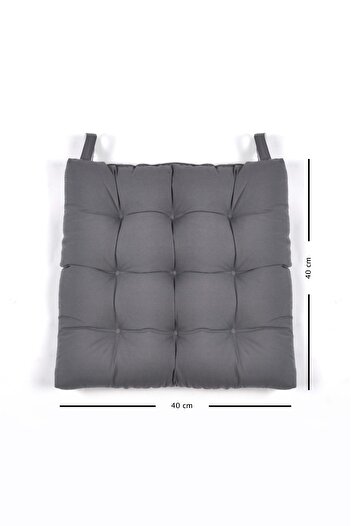 Kuscini Pofidik Natura 40x40 Rattan Cırtlı Sandalye Minderi - Antrasit