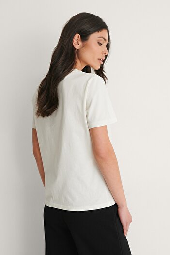 NA-KD Tricou imprimat citat-bej