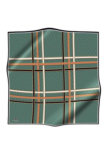 Vissona Women's Twill Silk Scarf Petrol Green Copper