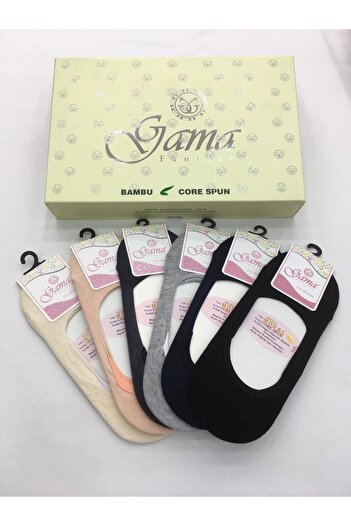 Gama Çorap 6 Pieces Micro Modal 100% Natural Nylon Free Solid Colored Silicone Thin Summer Women's Ballerinas