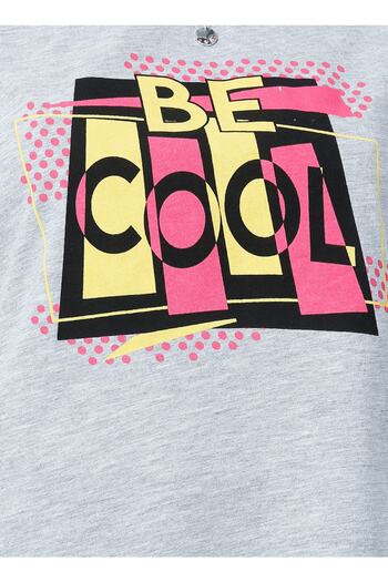 LİMON COMPANY Lemon Eno Crew Neck Regular Fit Printed Gray Melange Women's T-Shirt