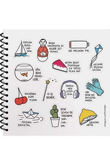 Hisli Şeyler Lined Notebook 16 X 15 cm I Can't Connect 50 Sheets