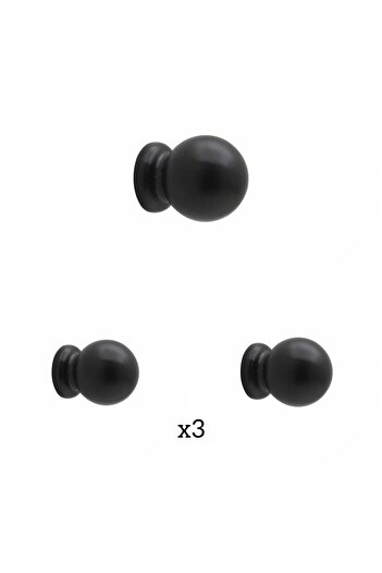 ARON 3 Pieces Marble Button Handle Matte Black Furniture Cloakroom Drawer Cupboard Dresser Console Handle Single Hole