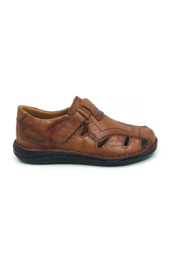 Luis Figo 100% Genuine Leather Orthopedic Men's Summer Comfortable Daily Large Size Sandals Slippers 39-48