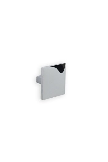ARON (2 Pieces) Square Knob Handle Chrome Glossy Furniture Cabinet Door Dresser Console Nightstand Kitchen