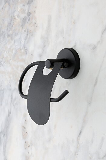 MultiStore Black Narrow Covered Toilet Paper Holder WC Paper Holder Toilet Paper Hanger