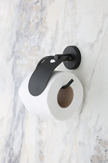 MultiStore Black Narrow Covered Toilet Paper Holder WC Paper Holder Toilet Paper Hanger
