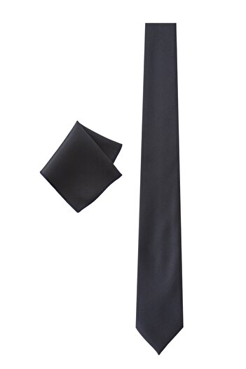 ALTINYILDIZ CLASSICS Men's Navy Blue Standard Fit Patternless Navy Blue Tie-Wipes Accessory Set
