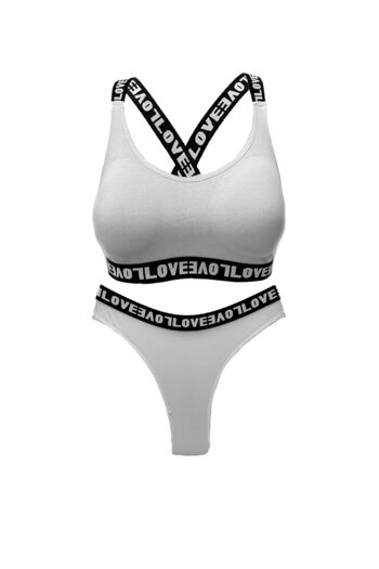 HNX Λευκό Love Elastic Bustier Brazilian εσώρουχα Γυναικεία αθλητικά εσώρουχα