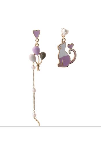 HOSBUTIK Colorful Asymmetric Cat Earrings