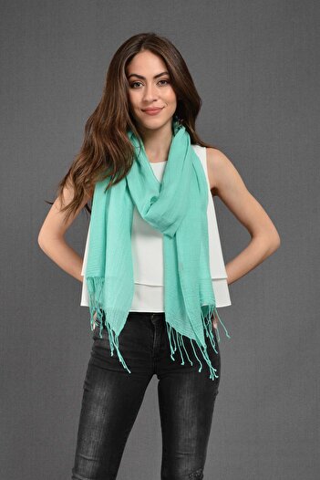 Dosimira Women's Aqua Green Modal Cotton Scarf 45x195 cm