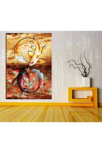 caddeko Feng Shui Balıklar Renkler Kanvas Tablo 70x100cm