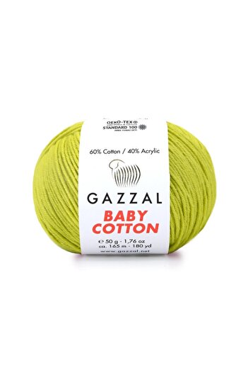Gazzal Baby Cotton Amigurumi Σπάνιο Φιστίκι Πράσινο - 3457 - 50 Γρ. Σχοινί διάτρησης