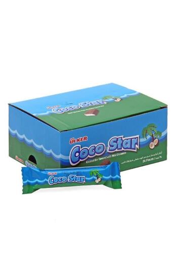 Ülker COCOSTAR Hindistan Cevizli Sütlü Çikolata Kaplamalı Bar - 25 gram - 24 Adet
