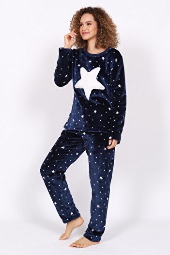 VİENETTA Kadın İndigo Welsoft Pijama Takım 9100860000