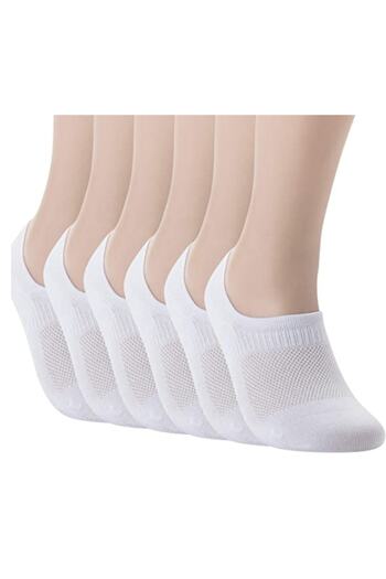 socksbox 6 Çift Kadın Bambu Dikişsiz Silikonlu Babet Çorabı /beyaz/35-40