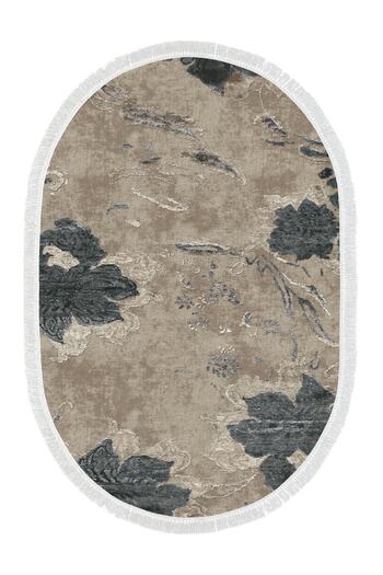 Alanur Home Eco Trend Djt Washable Non-Slip Base Oval 3-Piece Bedroom Set 660m Watercolor Beige