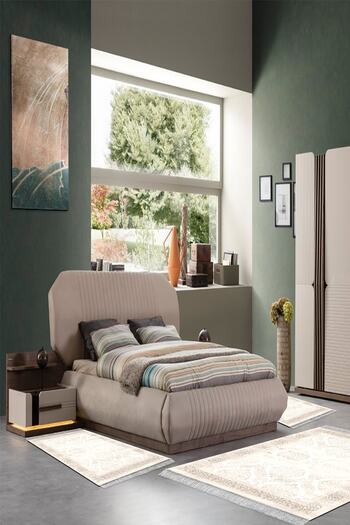 Alanur Home Eco Trend Djt Washable Non-Slip Base 3-Piece Bedroom Set 1376 Classic Mink